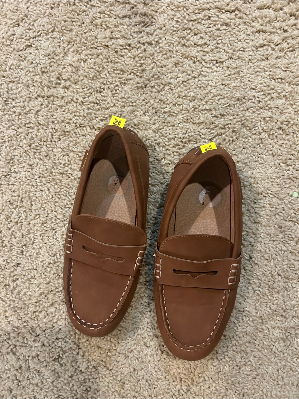 Rockport Men's Tan/Brown Leather Penny Loafers